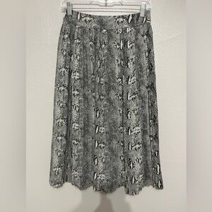 J. Crew pleated snake skin midi skirt